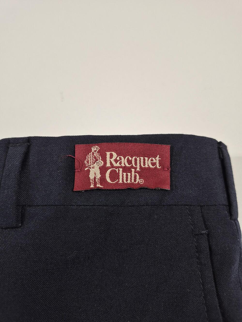 VTG Racquet Club Dress Pants Mens 30x36 Blue Wool Poly Flat Front Unhemmed NWT - Picture 3 of 11
